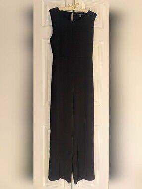 RW&CO Sleeveless Keyhole Back-Slit Black Jumpsuit Sz 12